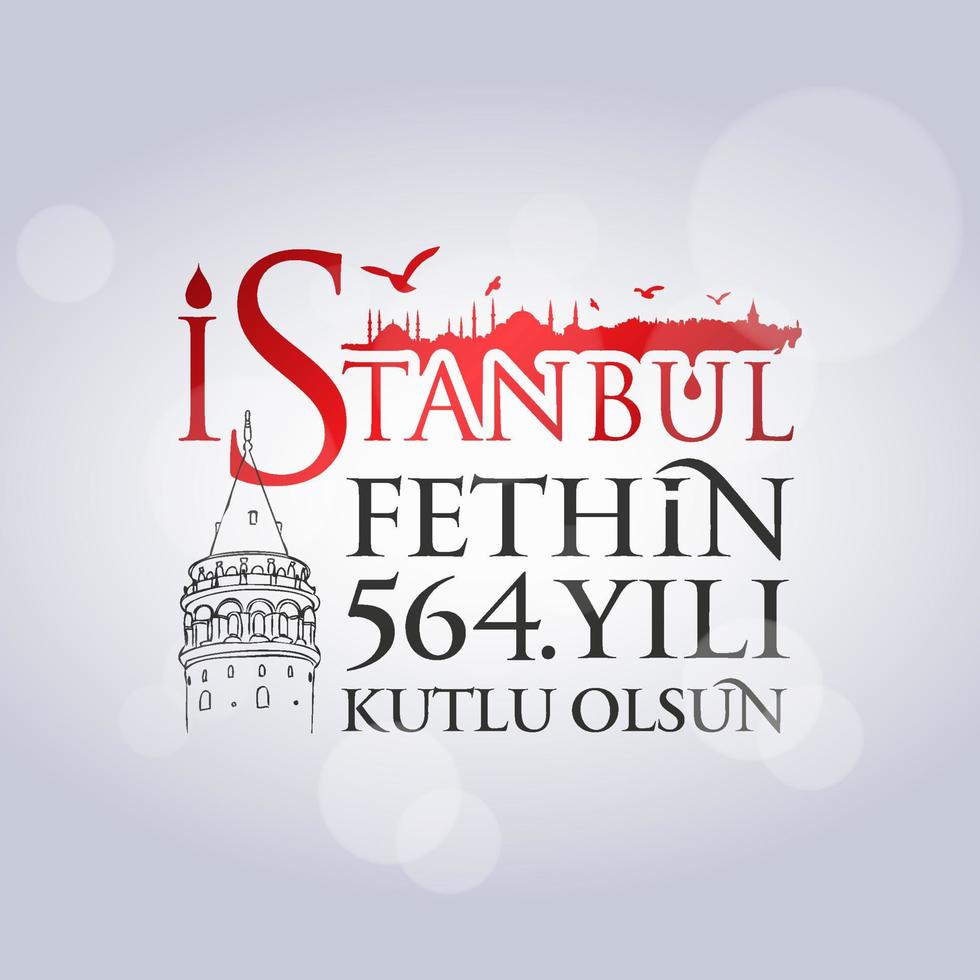 29 de mayo de 1453 estambul'un fethi kutlu olsun. 29 de mayo feliz victoria de estambul. vector