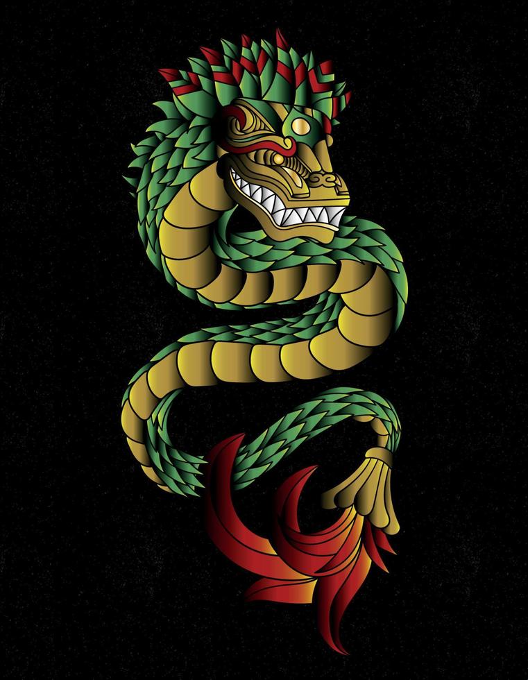 quetzalcoatl art for mexico vector