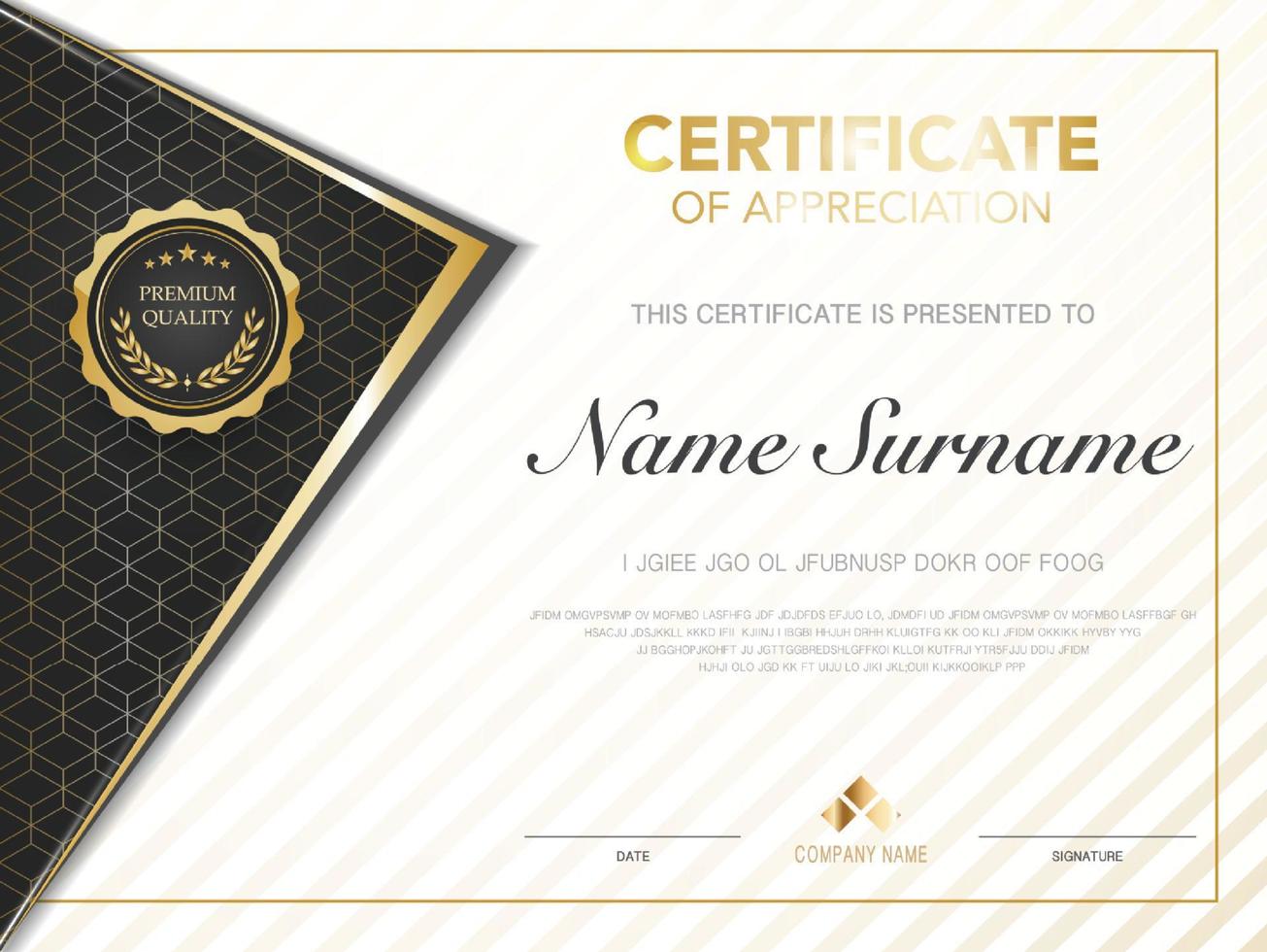 diploma certificate template red and gold color with luxury and modern style vector image, suitable for appreciation.  Vector illustration