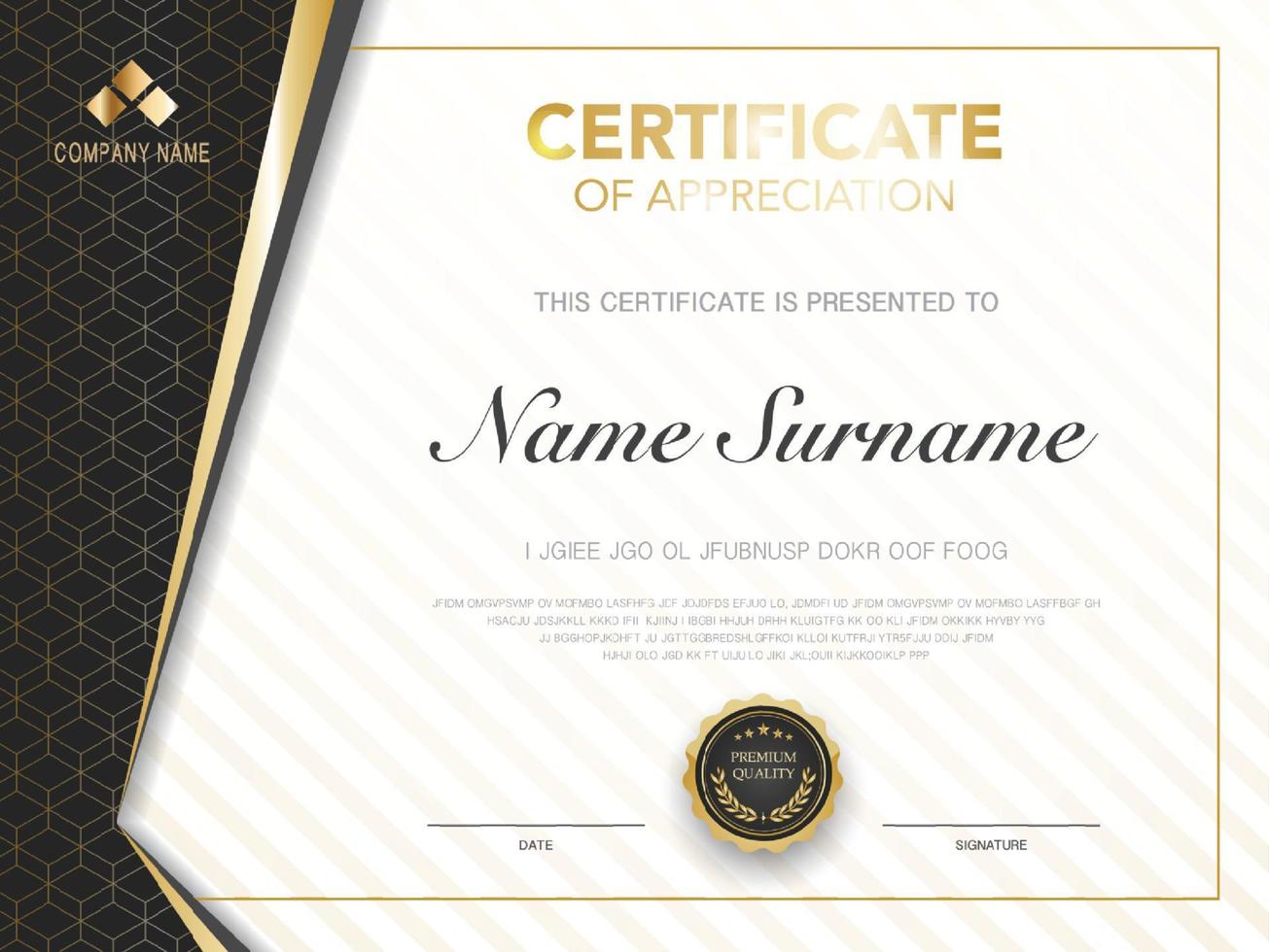 diploma certificate template red and gold color with luxury and modern style vector image, suitable for appreciation.  Vector illustration