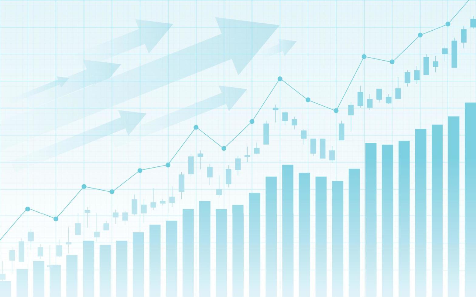 gráfico del mercado de valores financiero sobre el comercio de inversiones en el mercado de valores, punto alcista, punto bajista. tendencia del gráfico para la idea de negocio y todo el diseño de obras de arte. ilustración vectorial vector