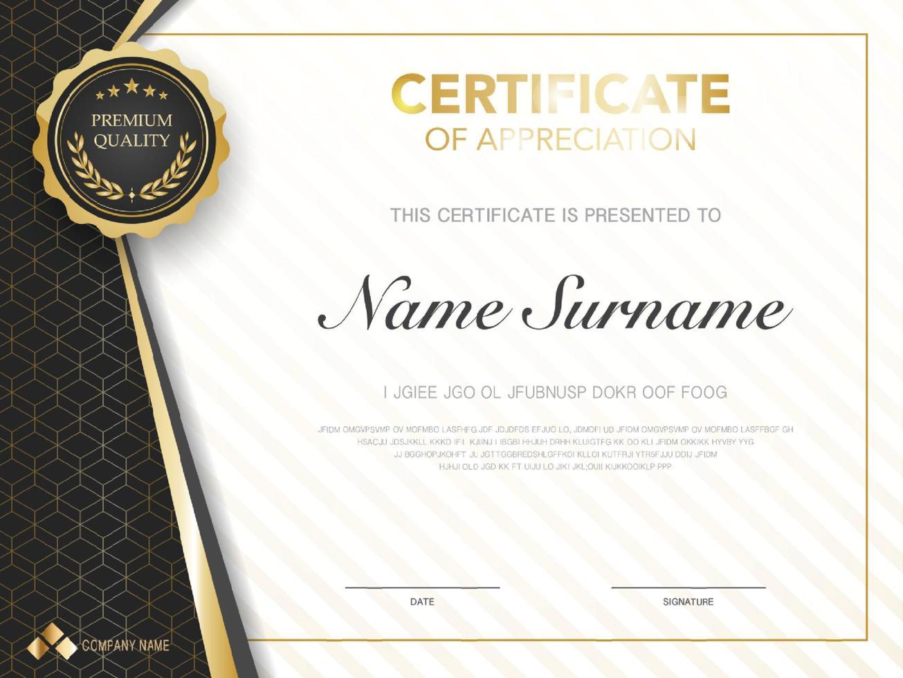 diploma certificate template red and gold color with luxury and modern style vector image, suitable for appreciation.  Vector illustration