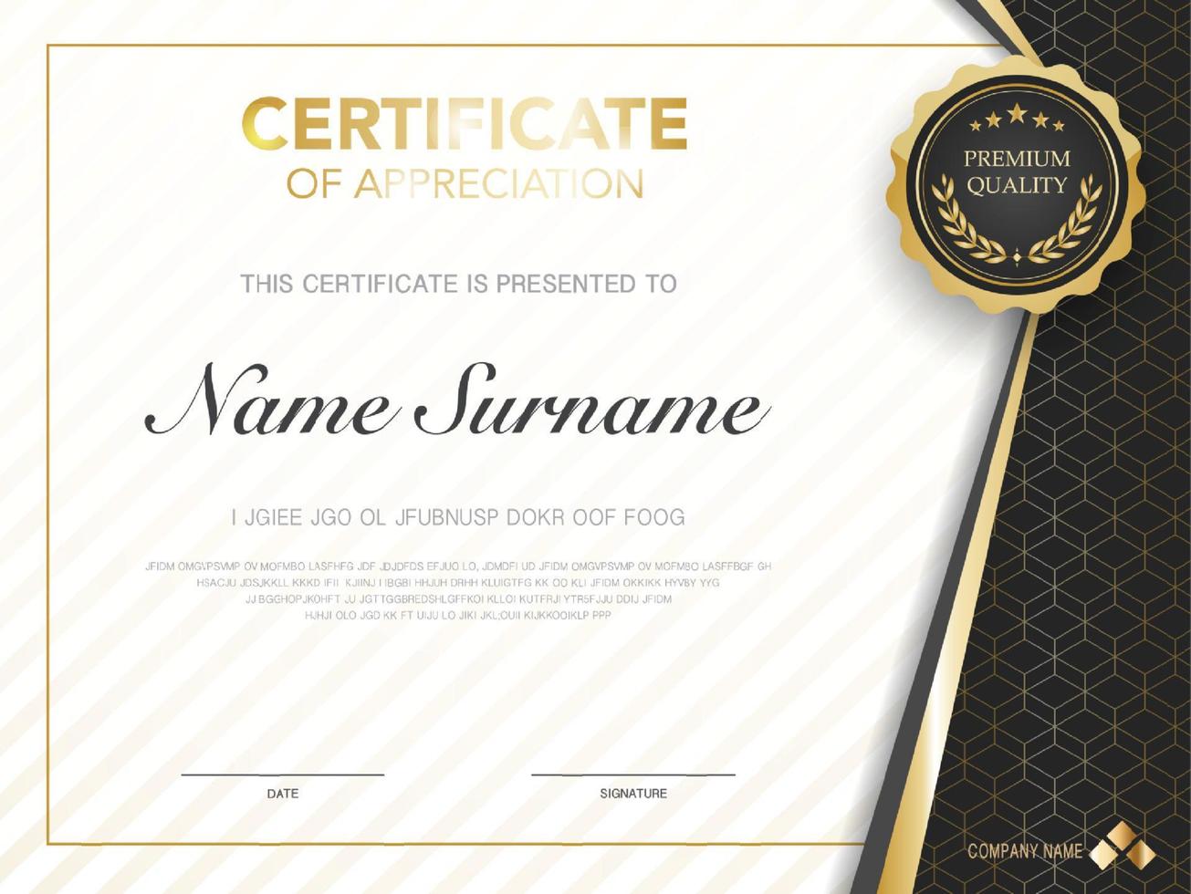 diploma certificate template red and gold color with luxury and modern style vector image, suitable for appreciation.  Vector illustration
