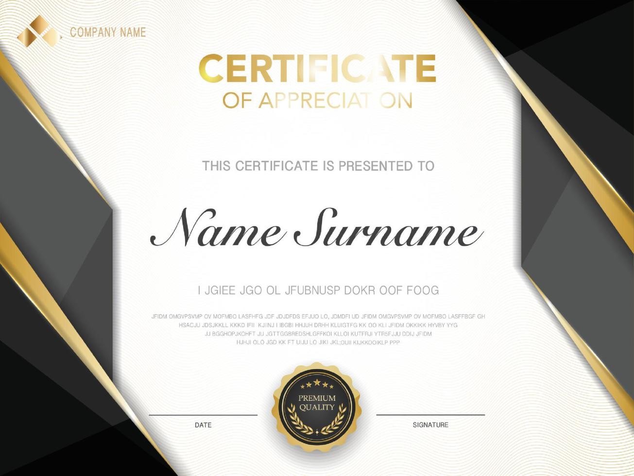 diploma certificate template red and gold color with luxury and modern style vector image, suitable for appreciation.  Vector illustration