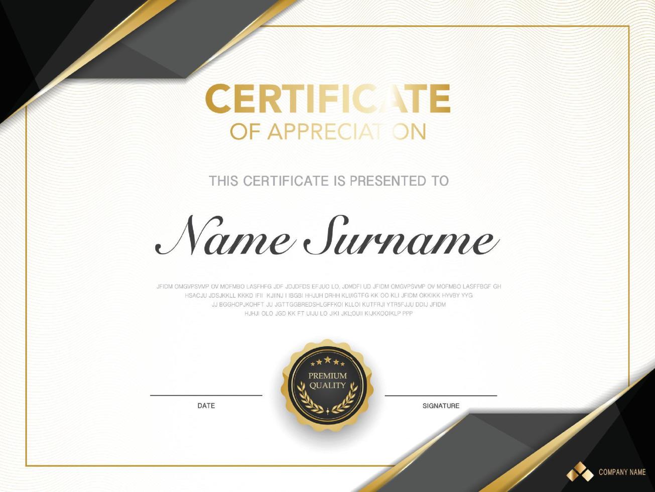 diploma certificate template red and gold color with luxury and modern style vector image, suitable for appreciation.  Vector illustration