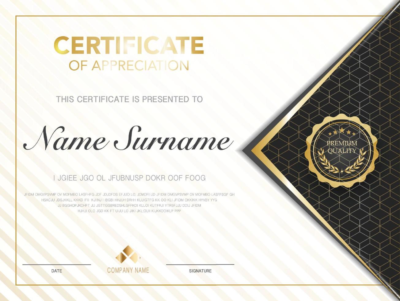 diploma certificate template red and gold color with luxury and modern style vector image, suitable for appreciation.  Vector illustration