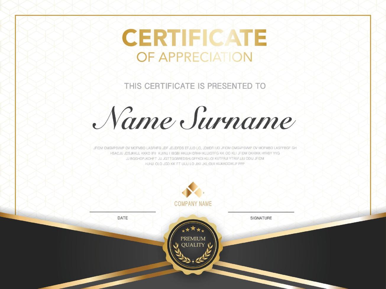 diploma certificate template red and gold color with luxury and modern style vector image, suitable for appreciation.  Vector illustration