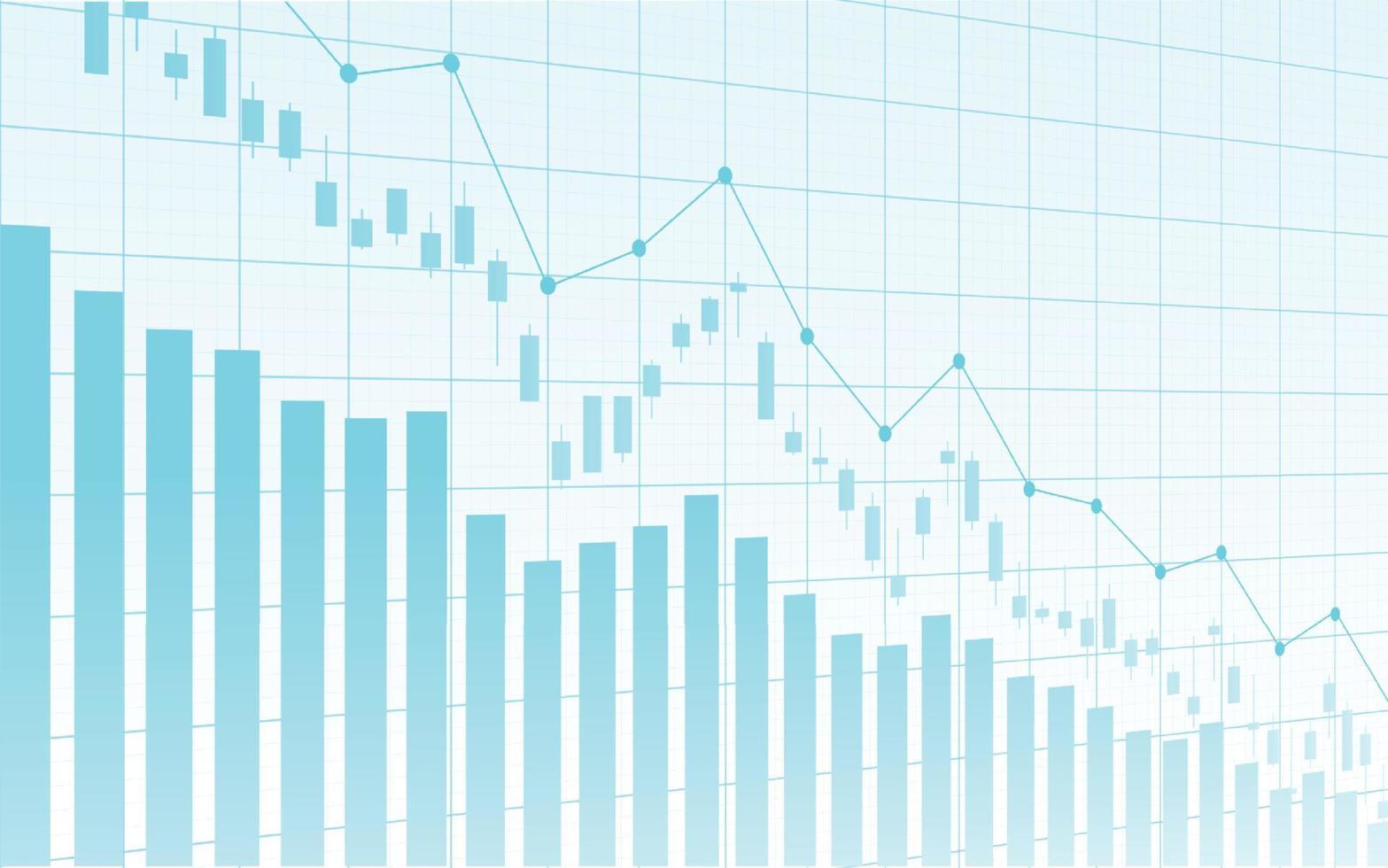 gráfico del mercado de valores financiero sobre el comercio de inversiones en el mercado de valores, punto alcista, punto bajista. tendencia del gráfico para la idea de negocio y todo el diseño de obras de arte. ilustración vectorial vector