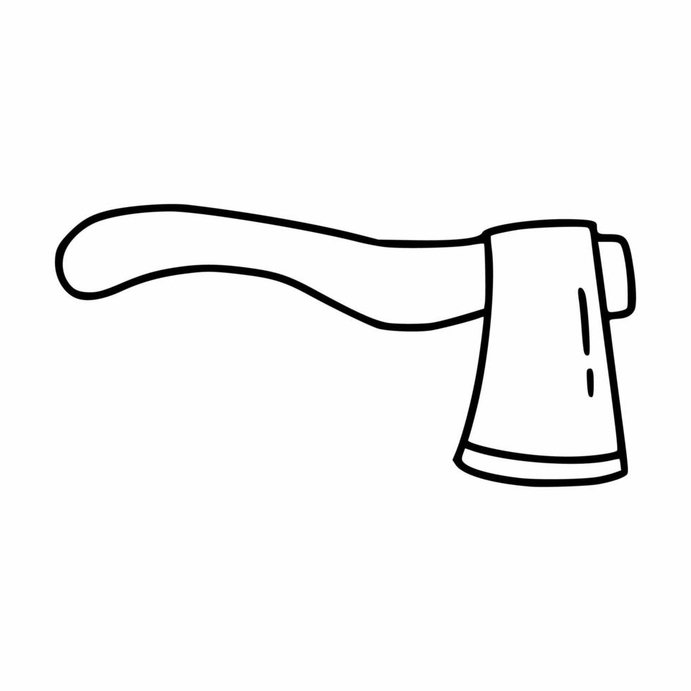 Doodle style axe. A tool for working with wood. vector