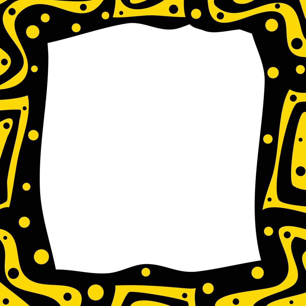 banner de plantilla de rayas de puntos amarillos y negros. vector
