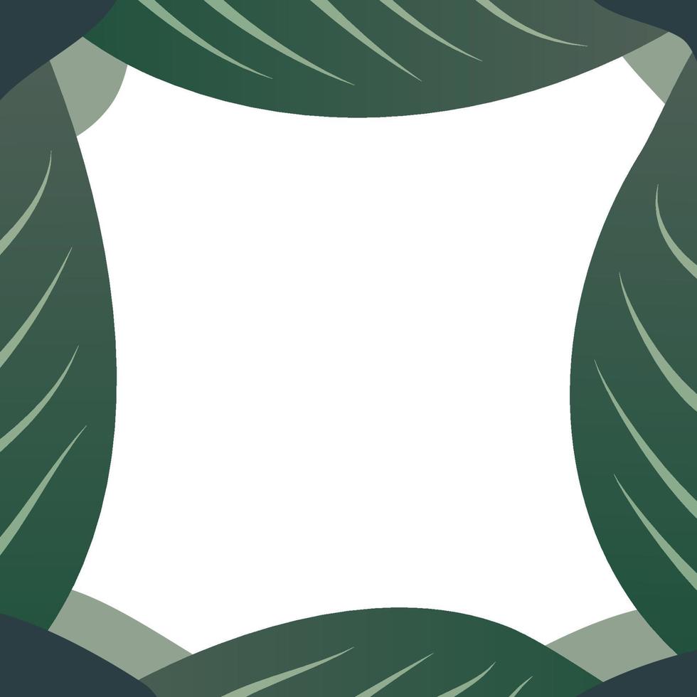 Dark Green Leaf Template Banner. vector