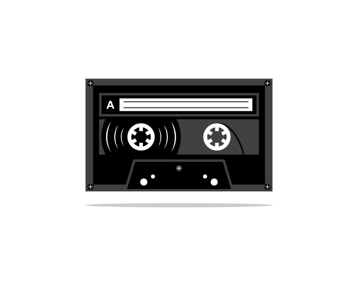 Illustration of a cassette tape isolated on white background vector