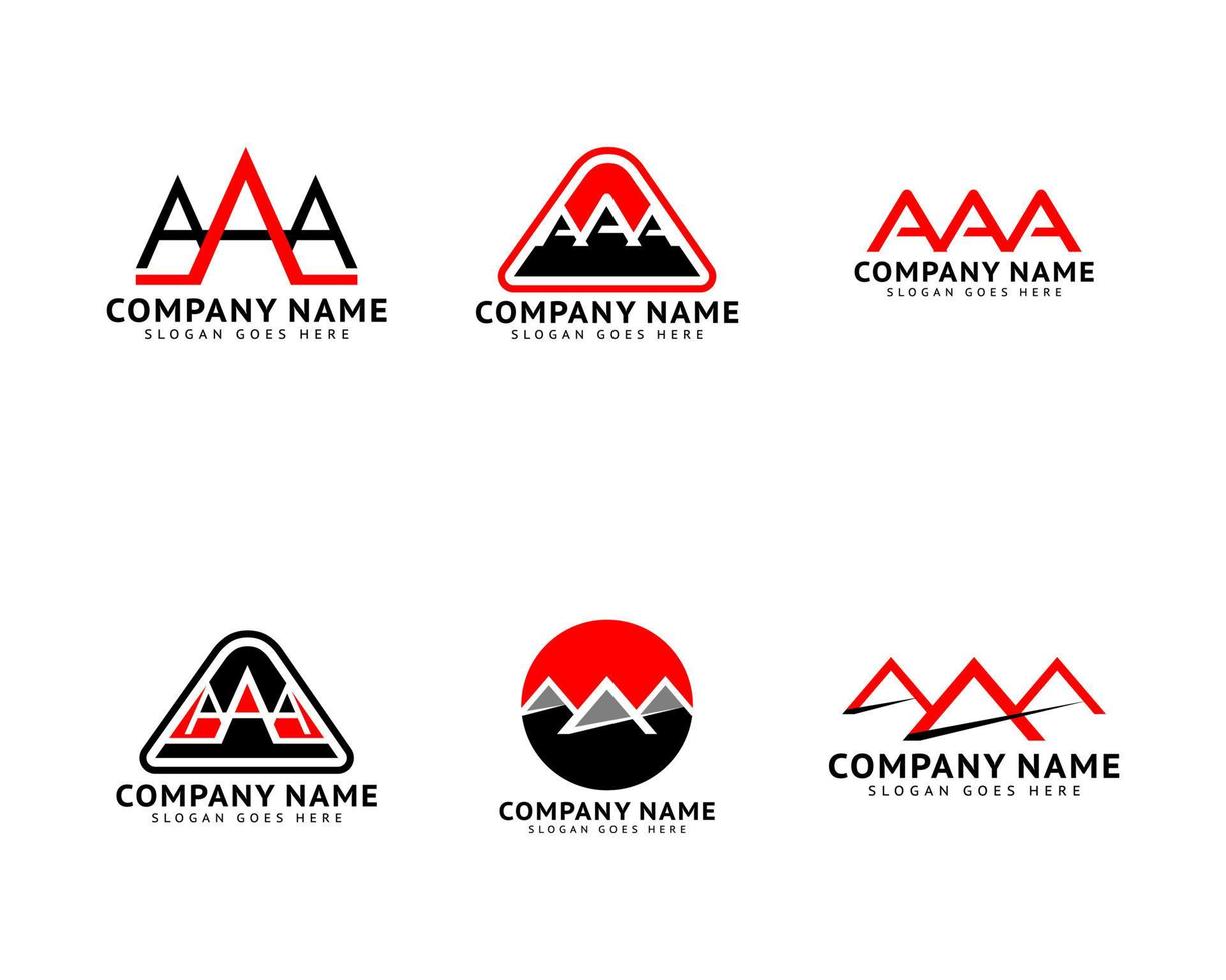 Set of Initial Letter AAA Logo Icon Design Template vector