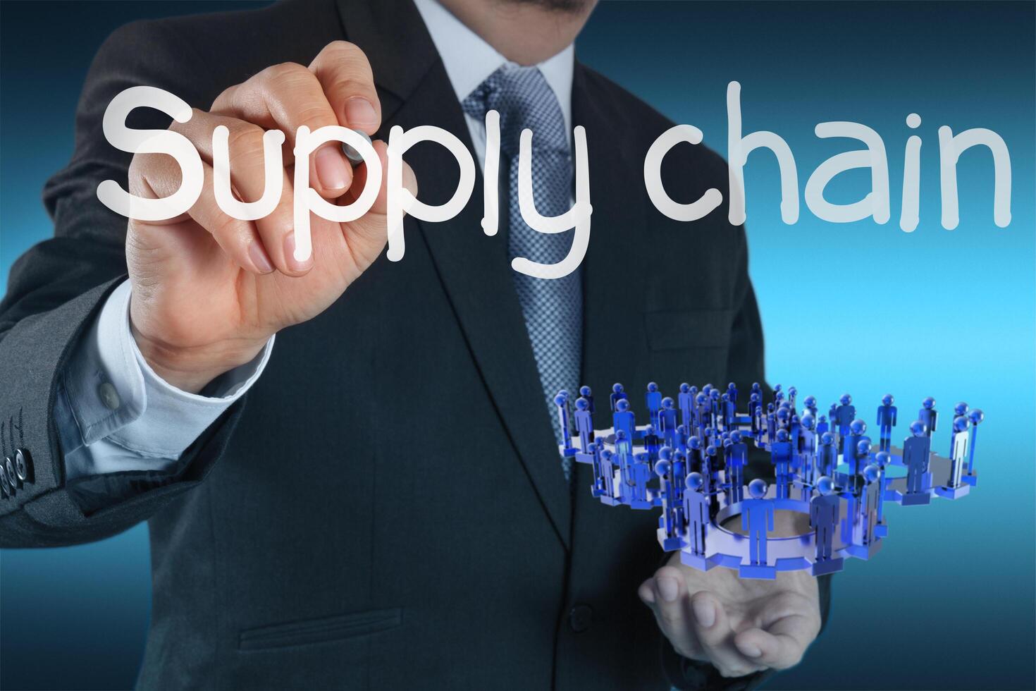 supply chain management concept by flow from supplier to customer photo