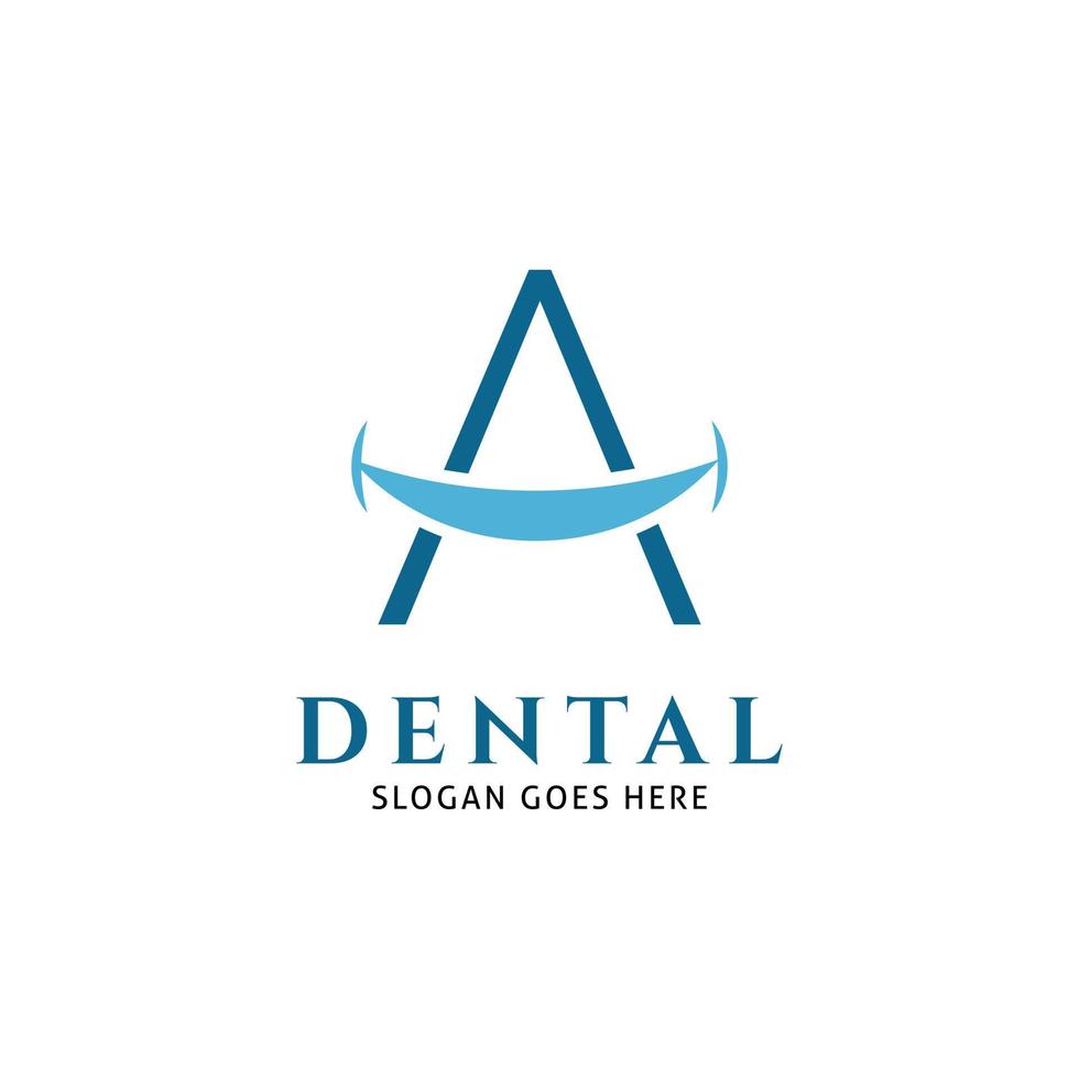 Initial Letter A Dental Logo Design Template vector