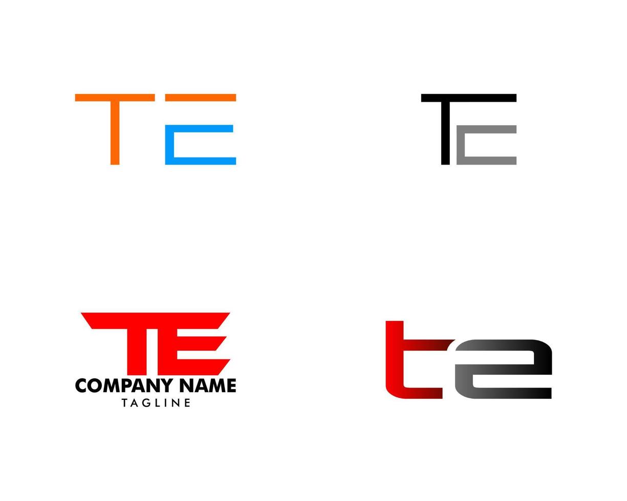 Set of Initial Letter TE Design Logo Vector