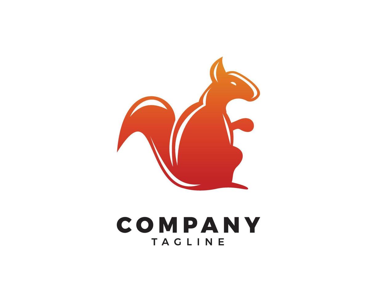Squirrel logo design template vector illustration