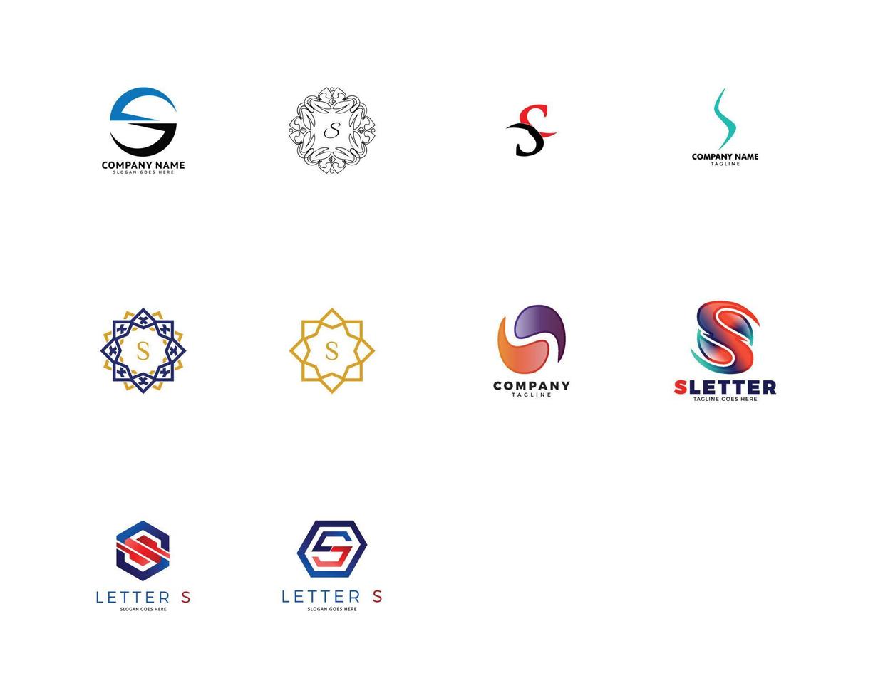 Set of Initial Letter S Logo Template Design vector