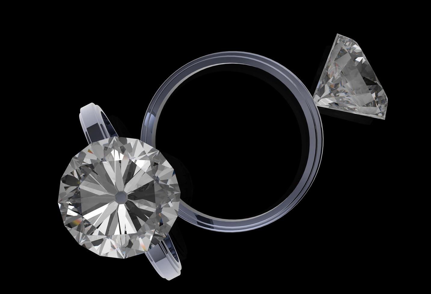 3d rendering of diamond rings photo