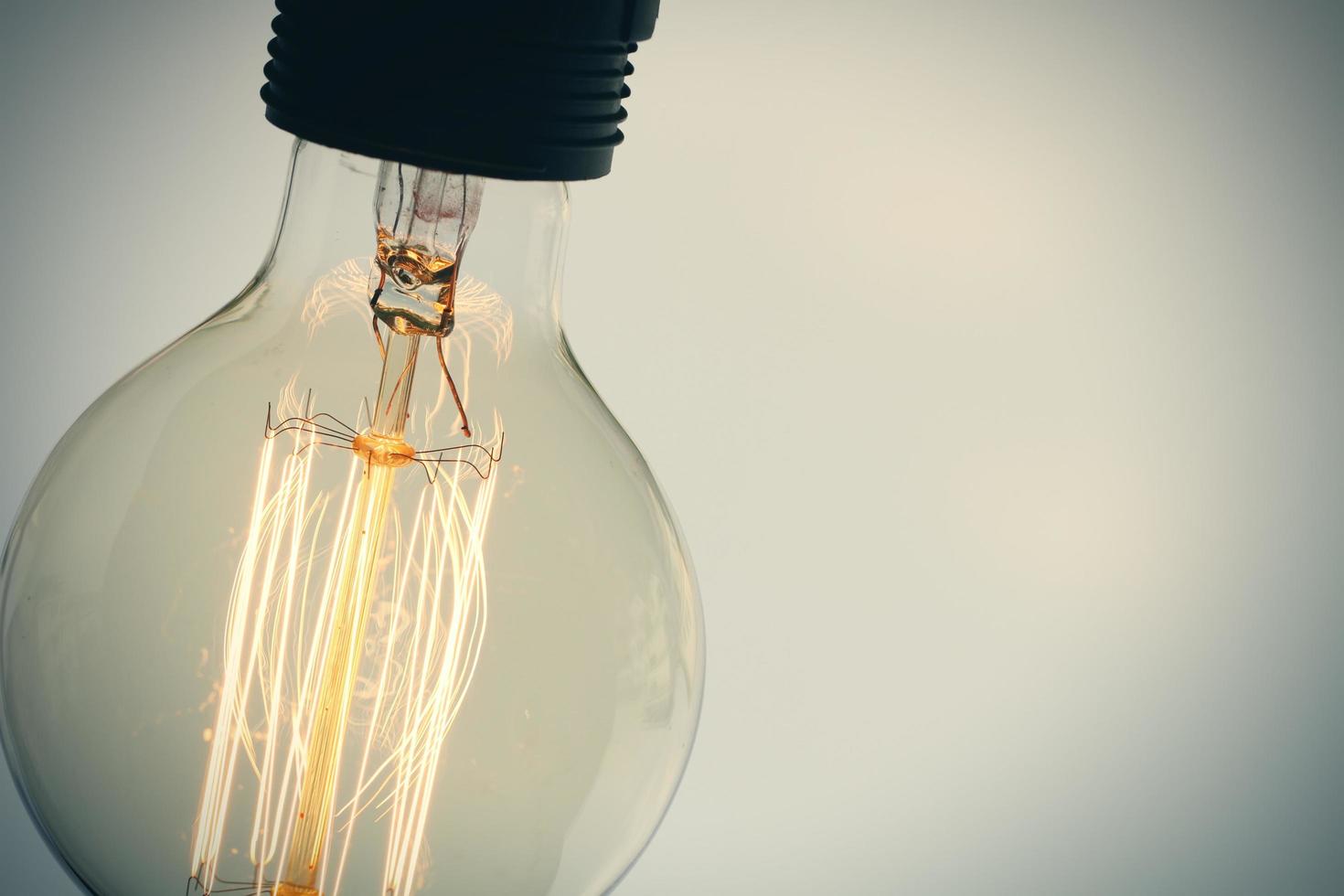 close up of vintage light bulb as creative concept photo