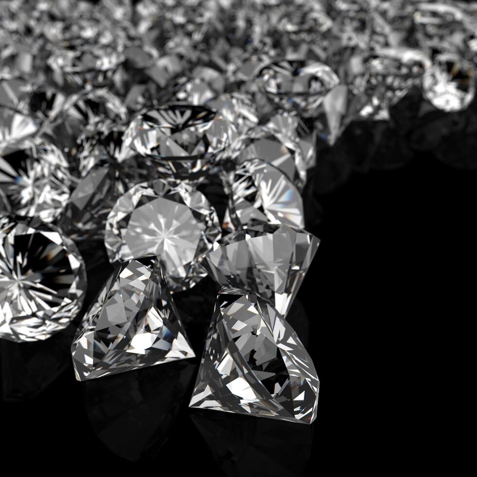 diamantes en superficie negra foto