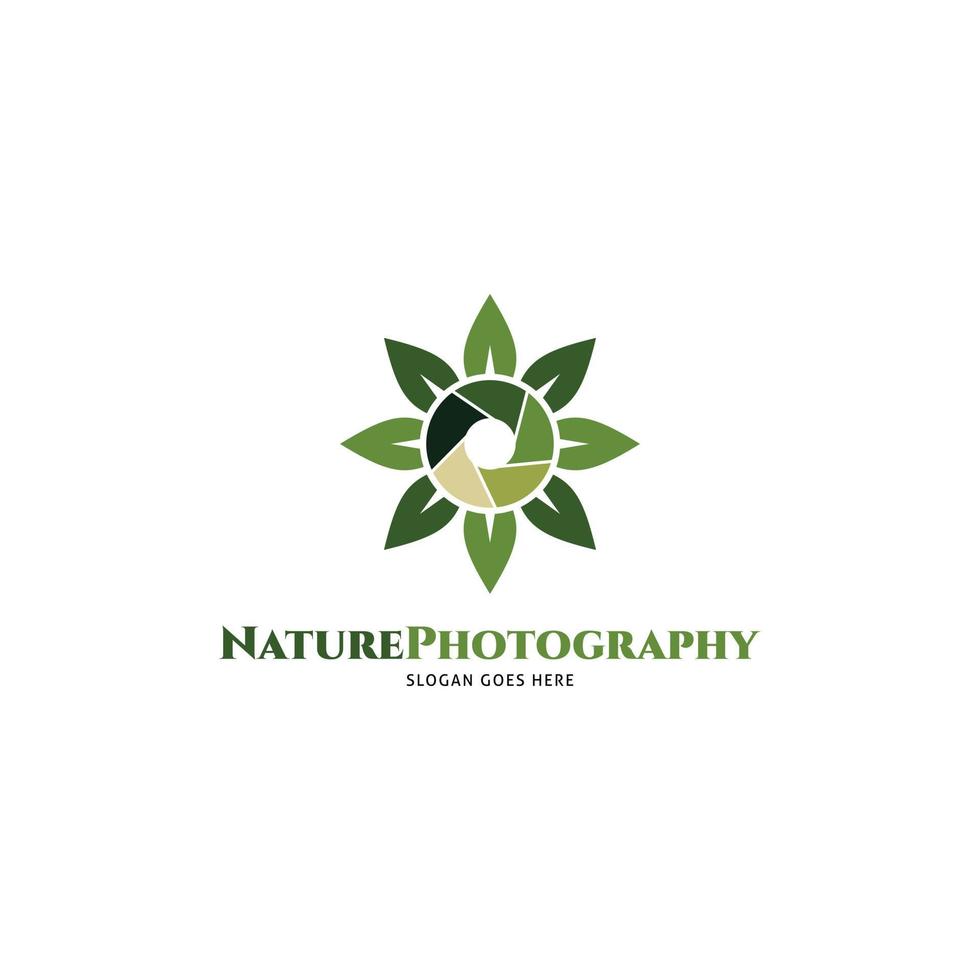 elementos de plantilla de diseño de icono de logotipo de naturaleza de fotografía de cámara vector
