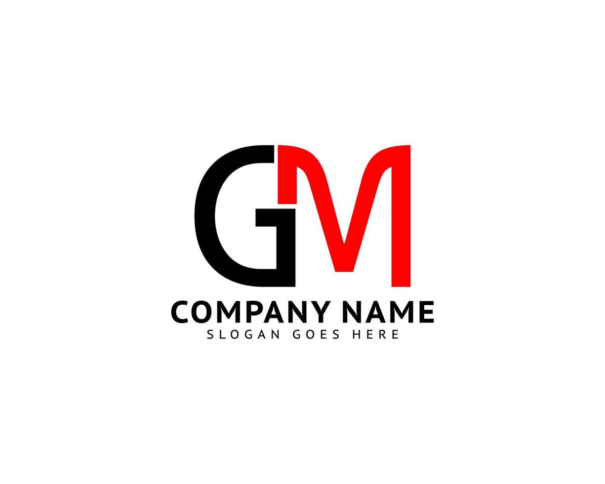 diseño de plantilla de logotipo de letra inicial gm vector