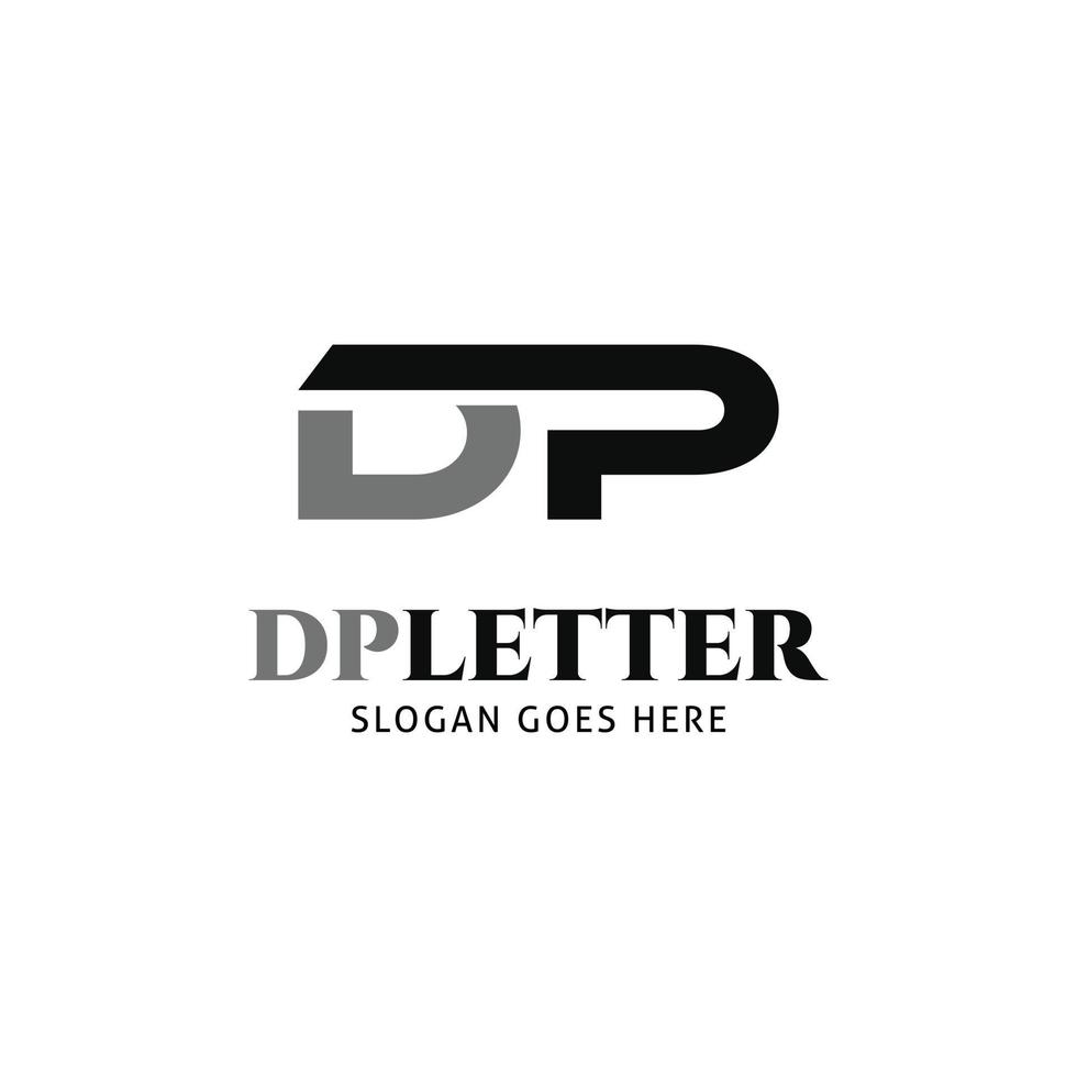 diseño de plantilla de logotipo de letra inicial dp vector