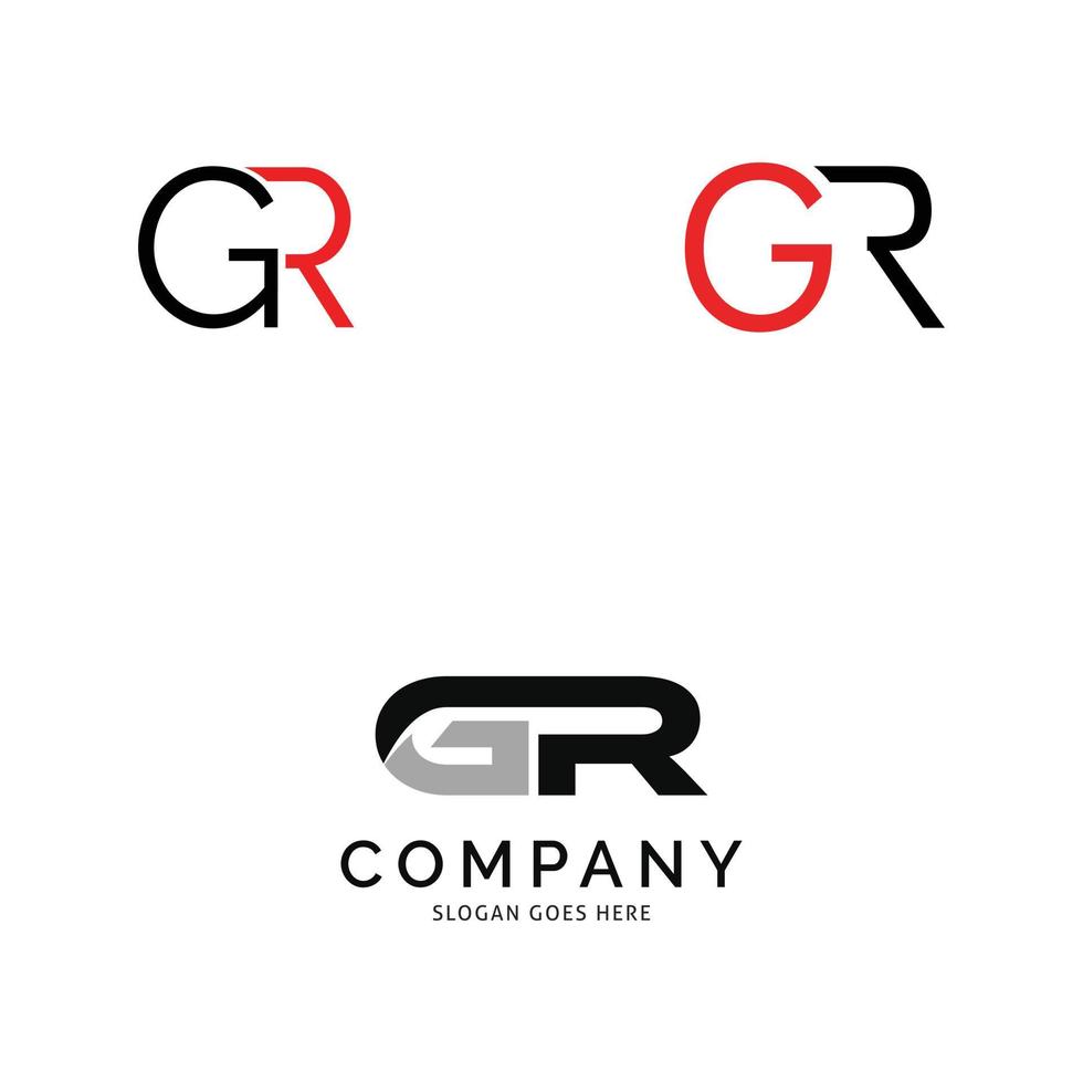 Set of Initial Letter GR Icon Vector Logo Template Illustration Design