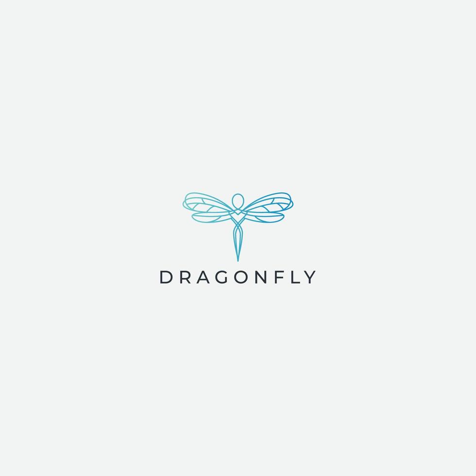 dragonfly logo minimalist line art vector