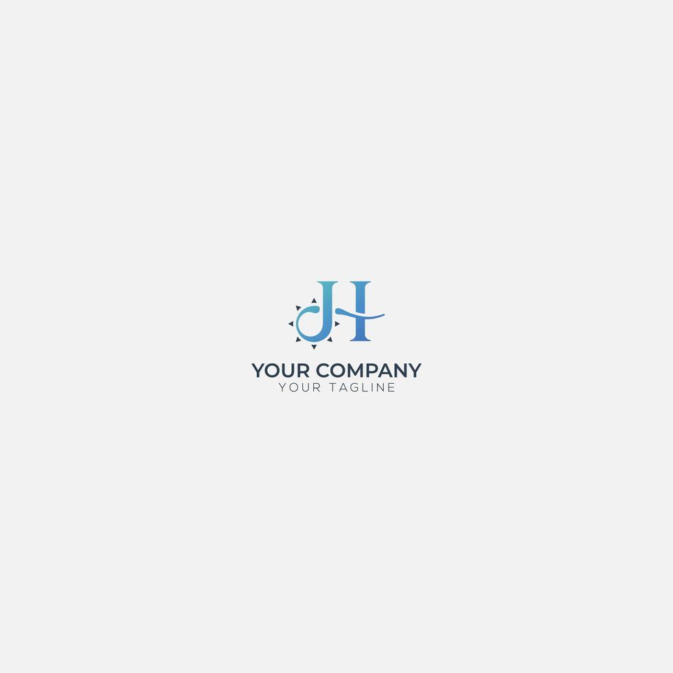 Sun and H lettering logo simple vector