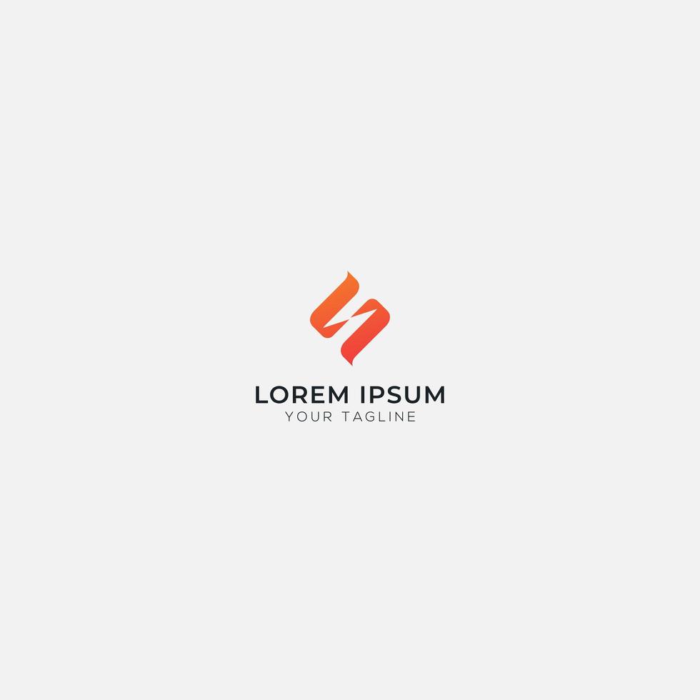 abstract simple letter N S logo modern vector