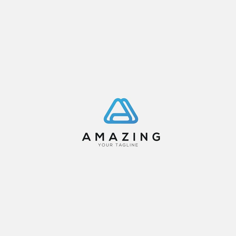 simple letter A logo icon abstract triangle logo vector