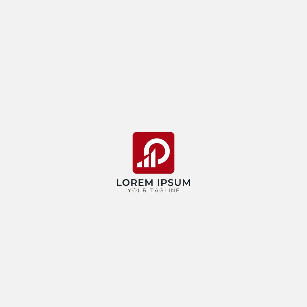 finance and business logo abstract increase letter P O vector