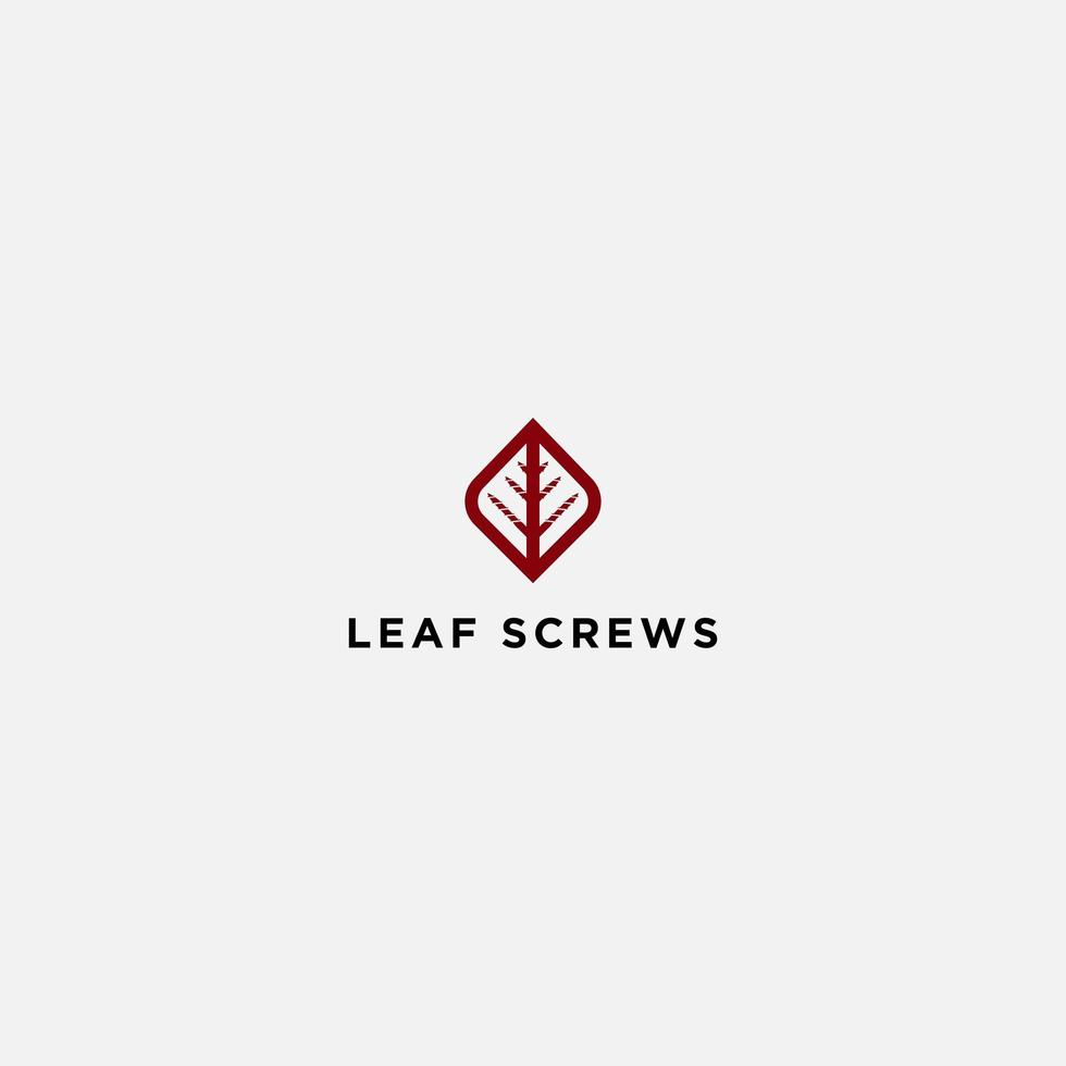 leaf screws simple logo square vector