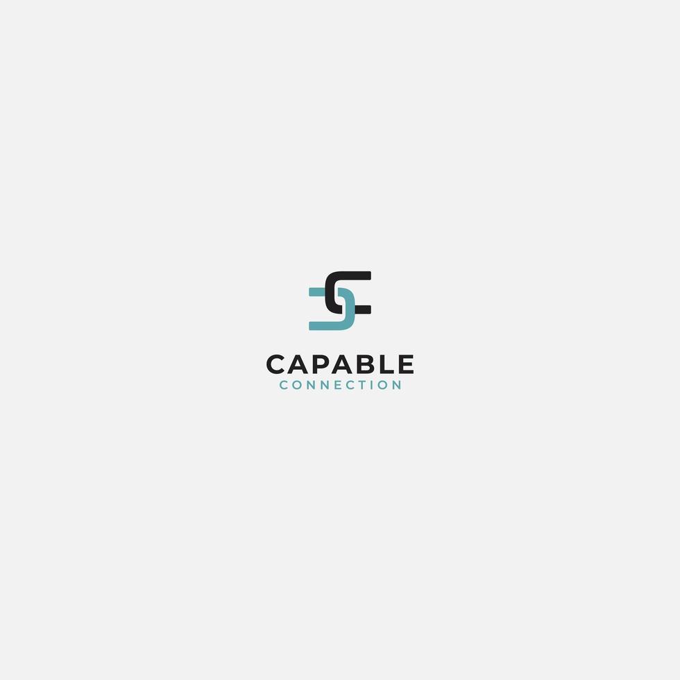 Capable chain logo letter C C vector