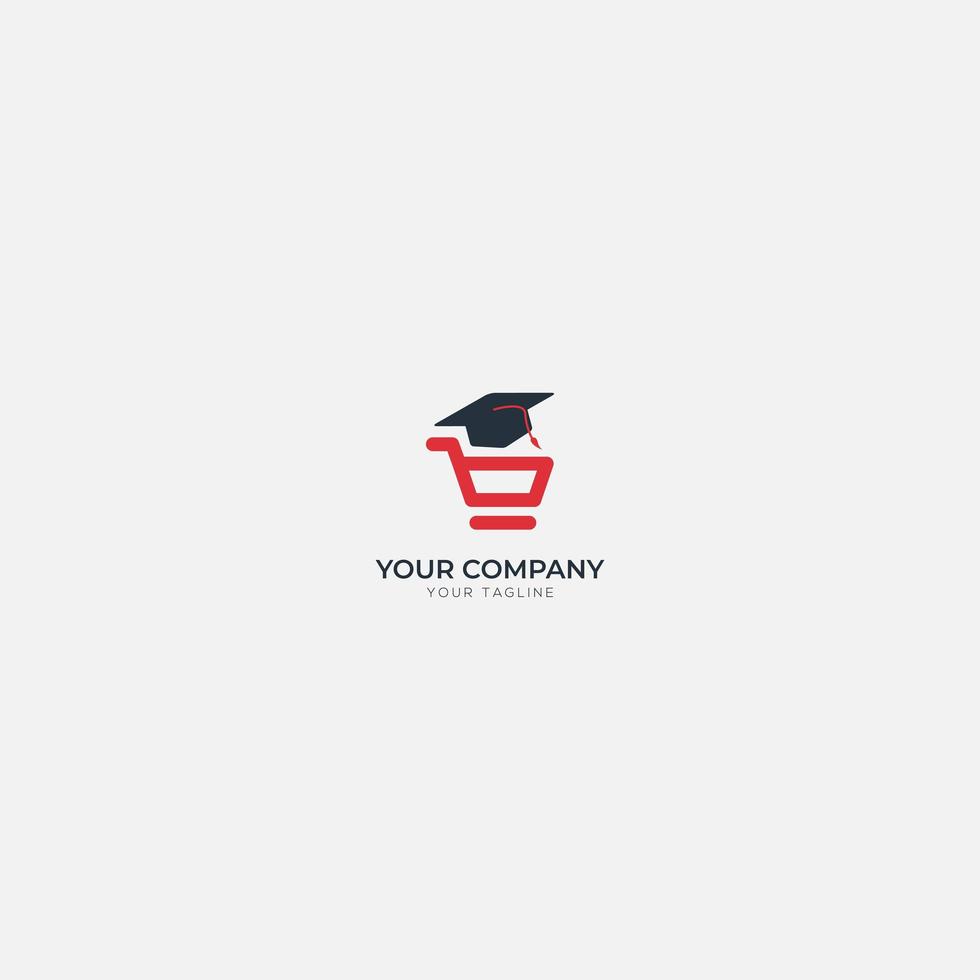 Line art Trolley e commerce education logo vector