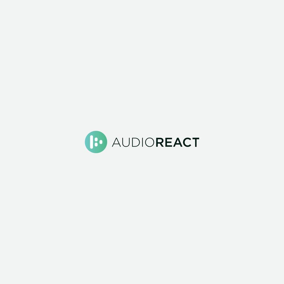 reaction wave audio logo modern tech vector