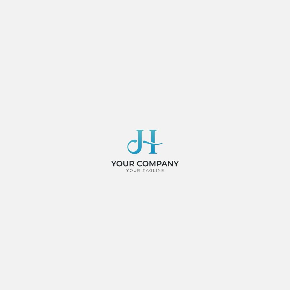 feminine wave and letter H simple logo vector