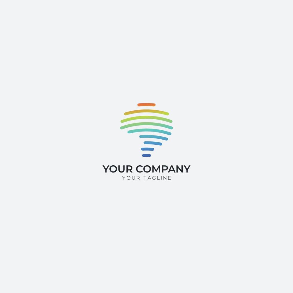 finger brain logo rainbow vector