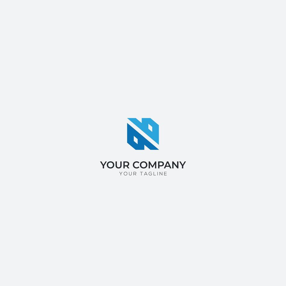 letter N logo simple initial monogram vector