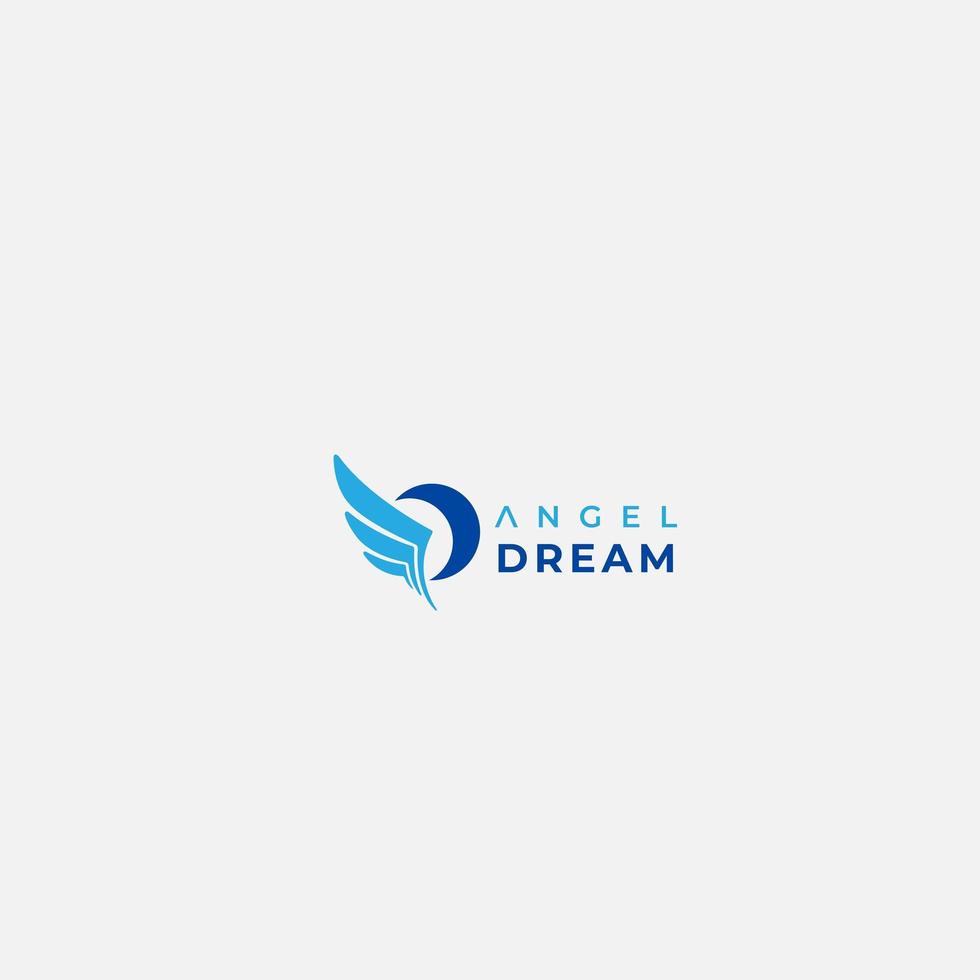 wings and moon abstract logo vector