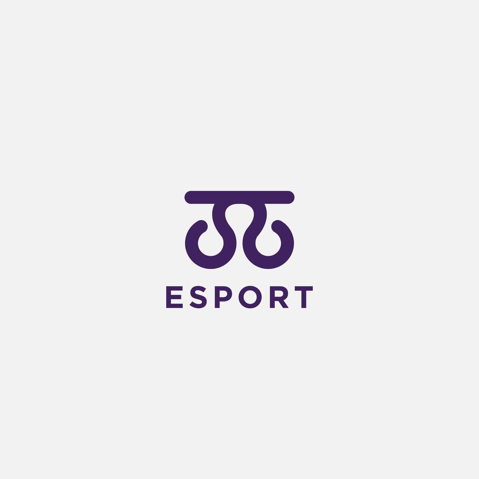 línea arte mascota tentáculo logo e deporte juego vector