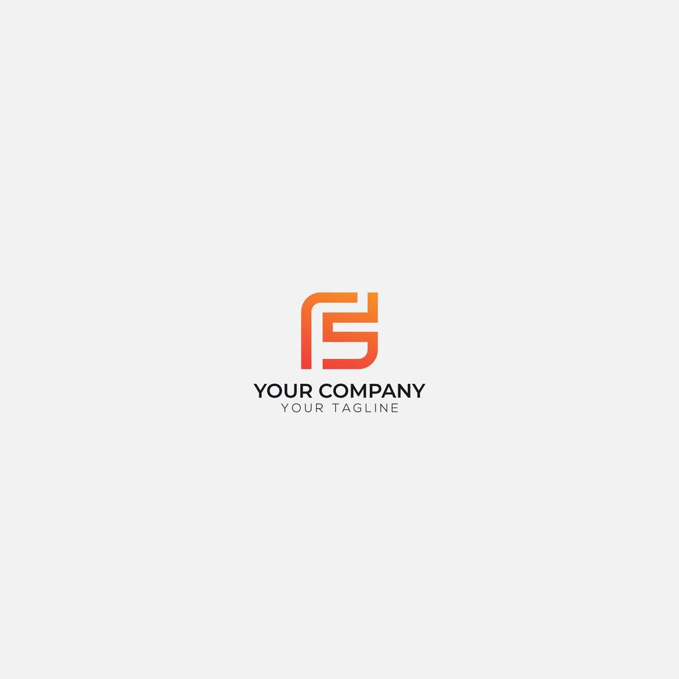Simple monogram letter F square logo vector