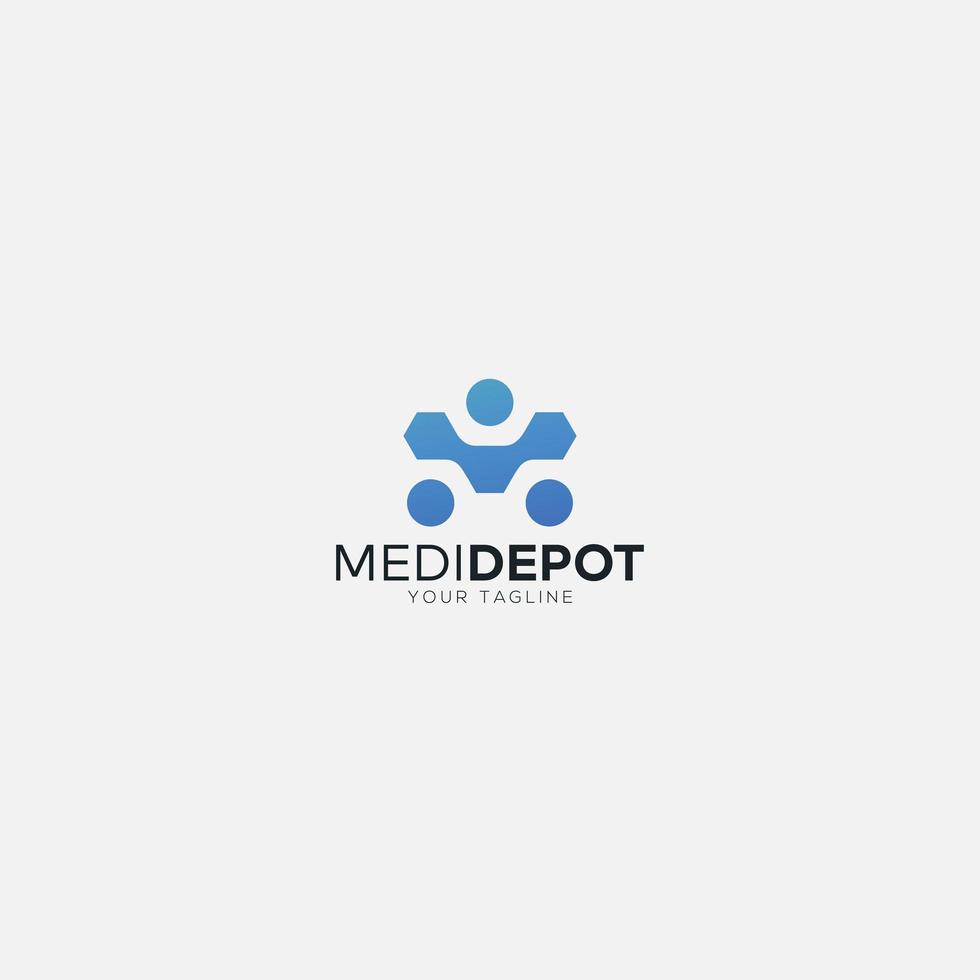 Human simple sport with M logo digital vector