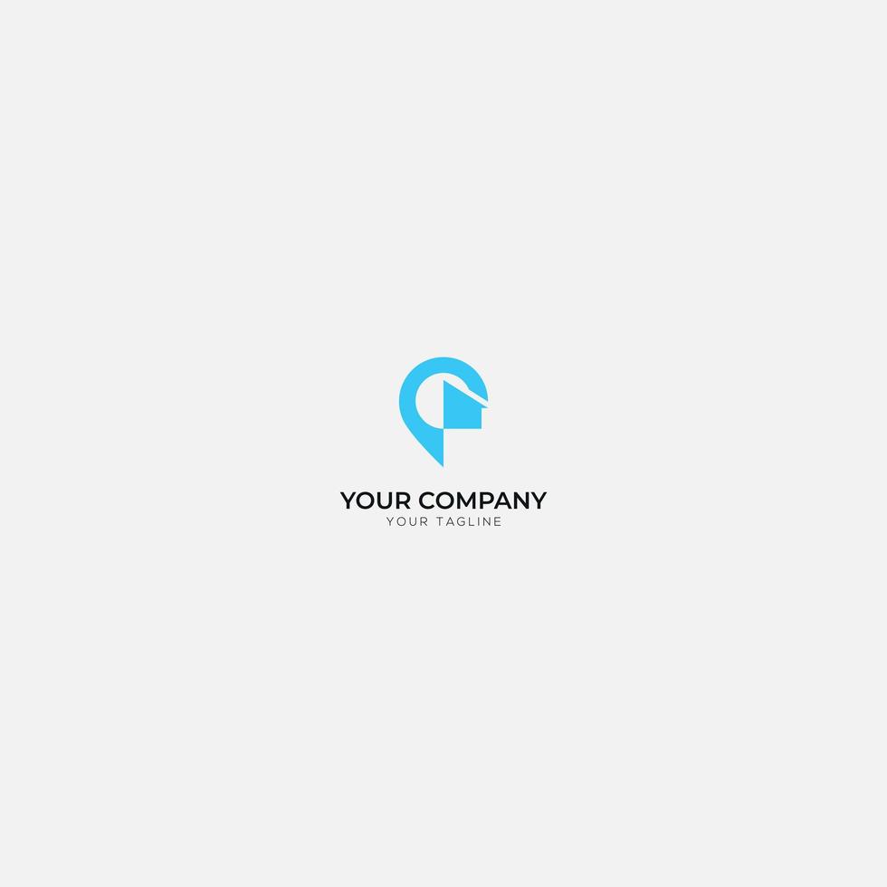 home building pin location logo vector