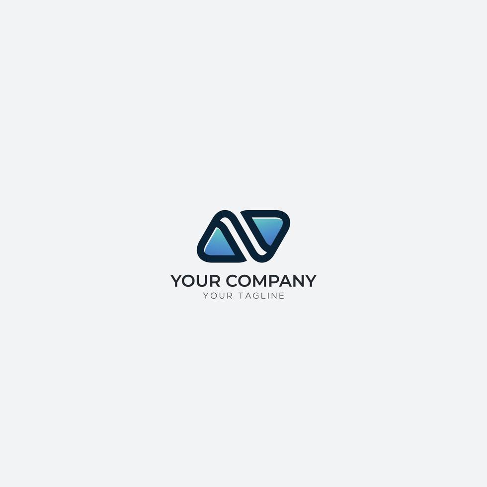 Letter N with infinity logo monogram vector