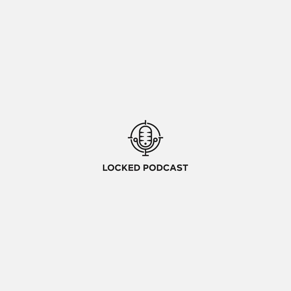 podcast dirigido logo conversación medios vector