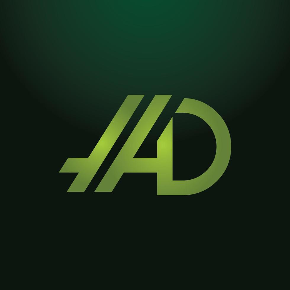 A D Logo. AD Letter Logo Design with Black and Red Color. vector