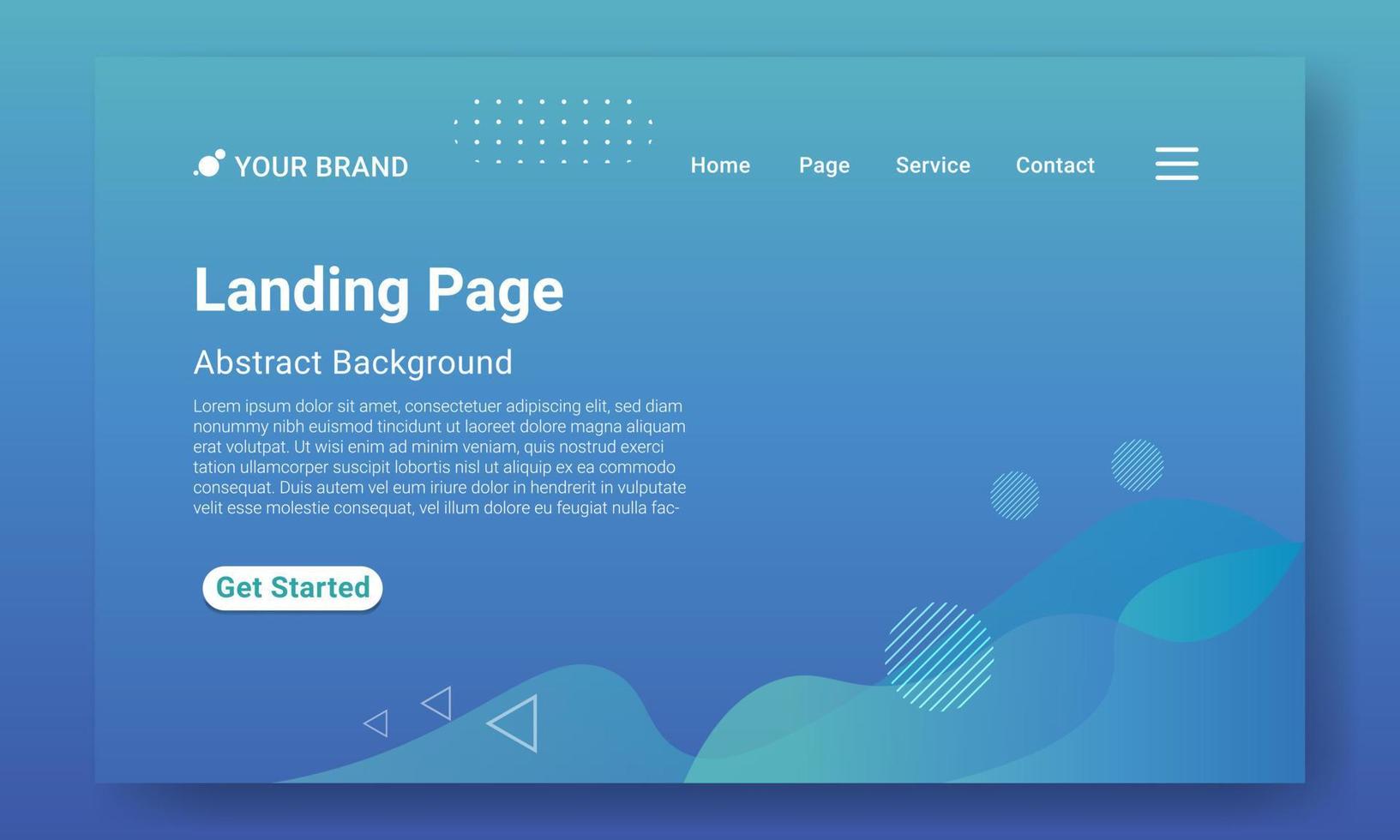 Landing Page Website Template Vector. Abstract colorful gradient. Design for website and mobile, Business Interface, Landing Web Page. vector